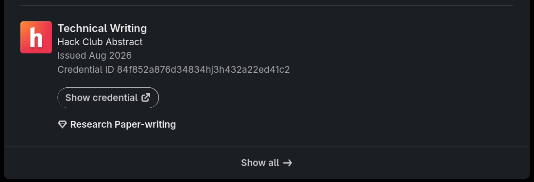 Mock LinkedIn profile with certificate