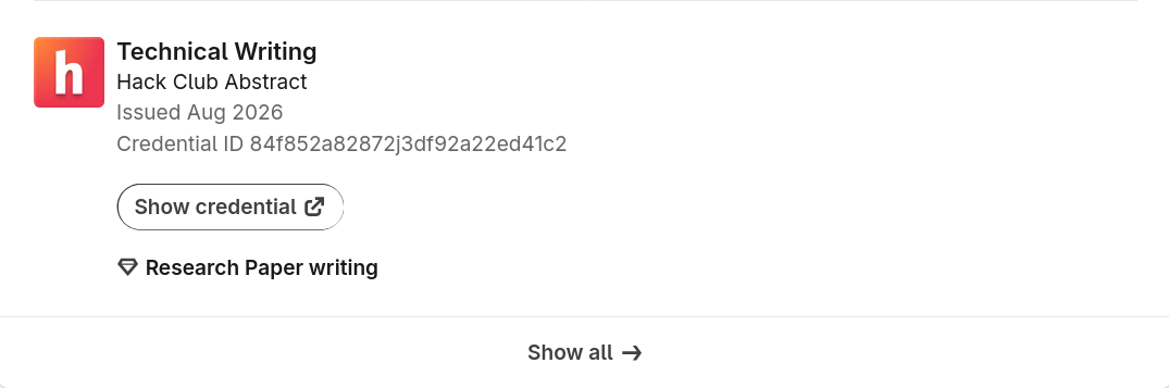 Mock LinkedIn profile with certificate